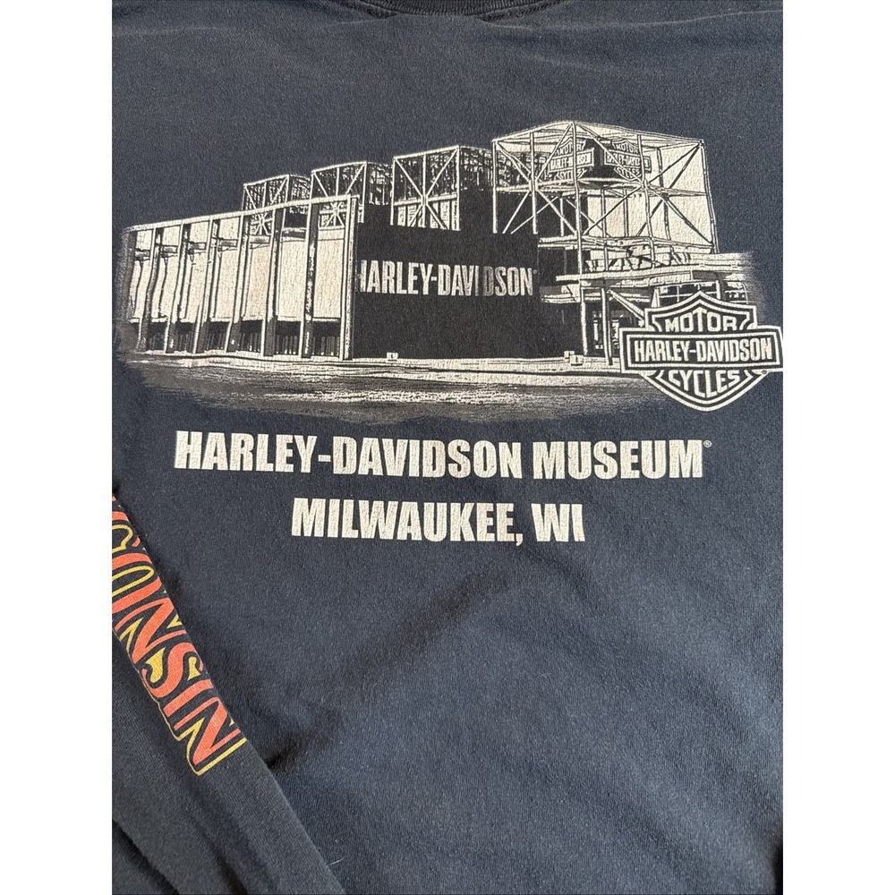 VTG Harley-Davidson Museum Milwaukee WI Black Long Sleeve T-Shirt Size 2XL - Picture 8 of 9